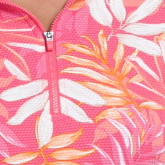 TOMMY BAHAMA Upf 50 Long Sleeve Quarter Zip Mock Neck Top - Picture 3 of 3